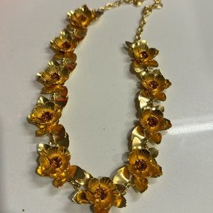 JCrew gold flower necklace